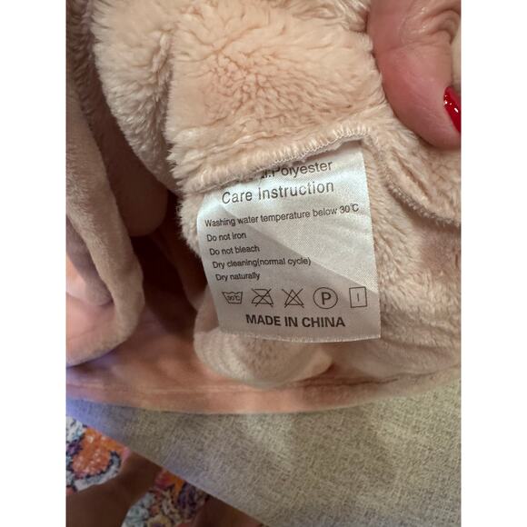 Wearable Blanket Fleece Pink Sweatshirt Cozy Giant Hoodie Pocket Adult One Size - Picture 6 of 9